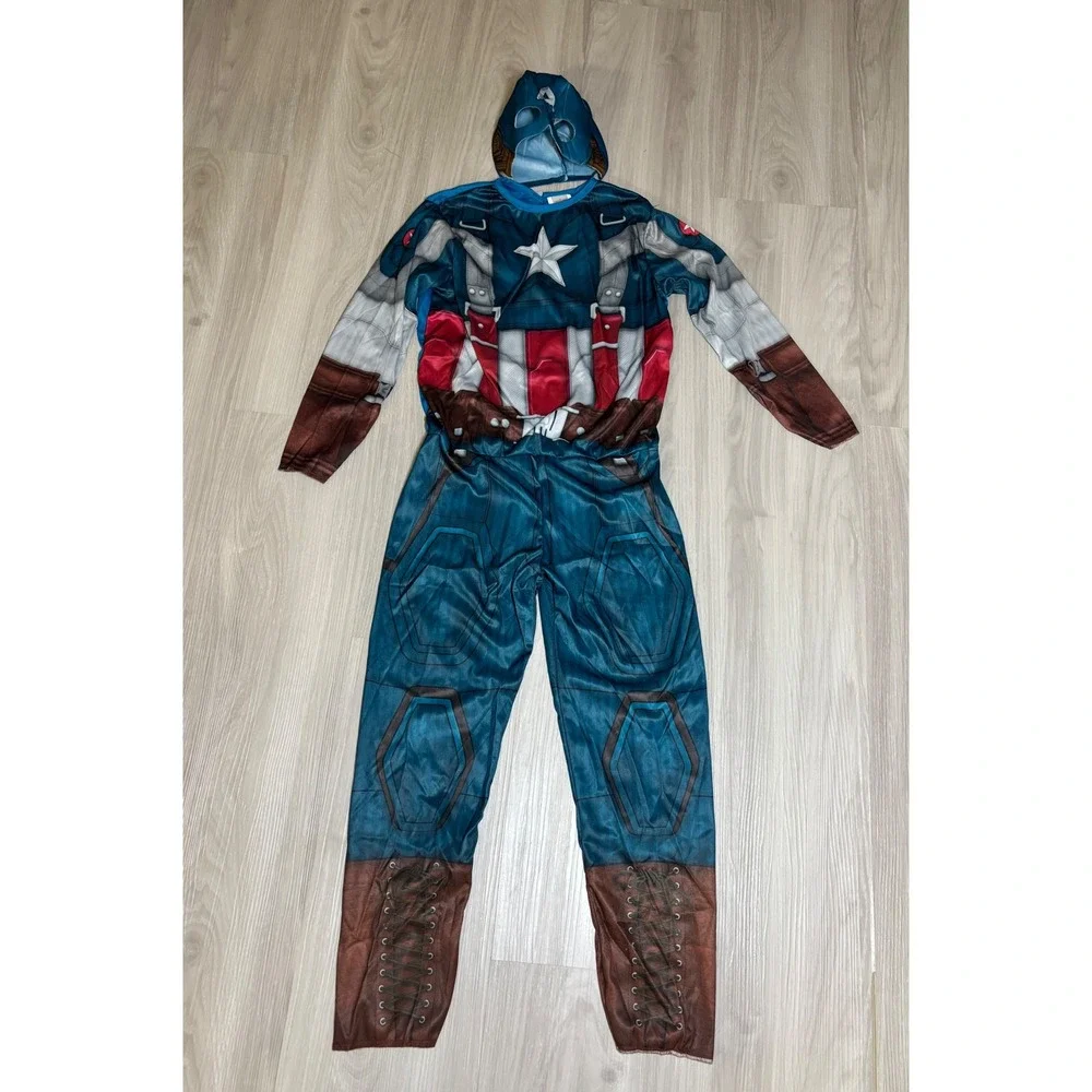 Captain America Costume With Mask Marvel Rubies Boys Large Superhero Halloween
